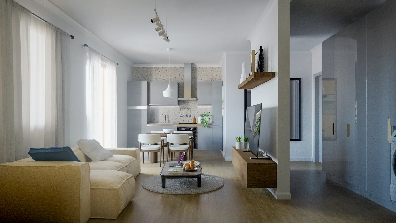 Living room — rendering
